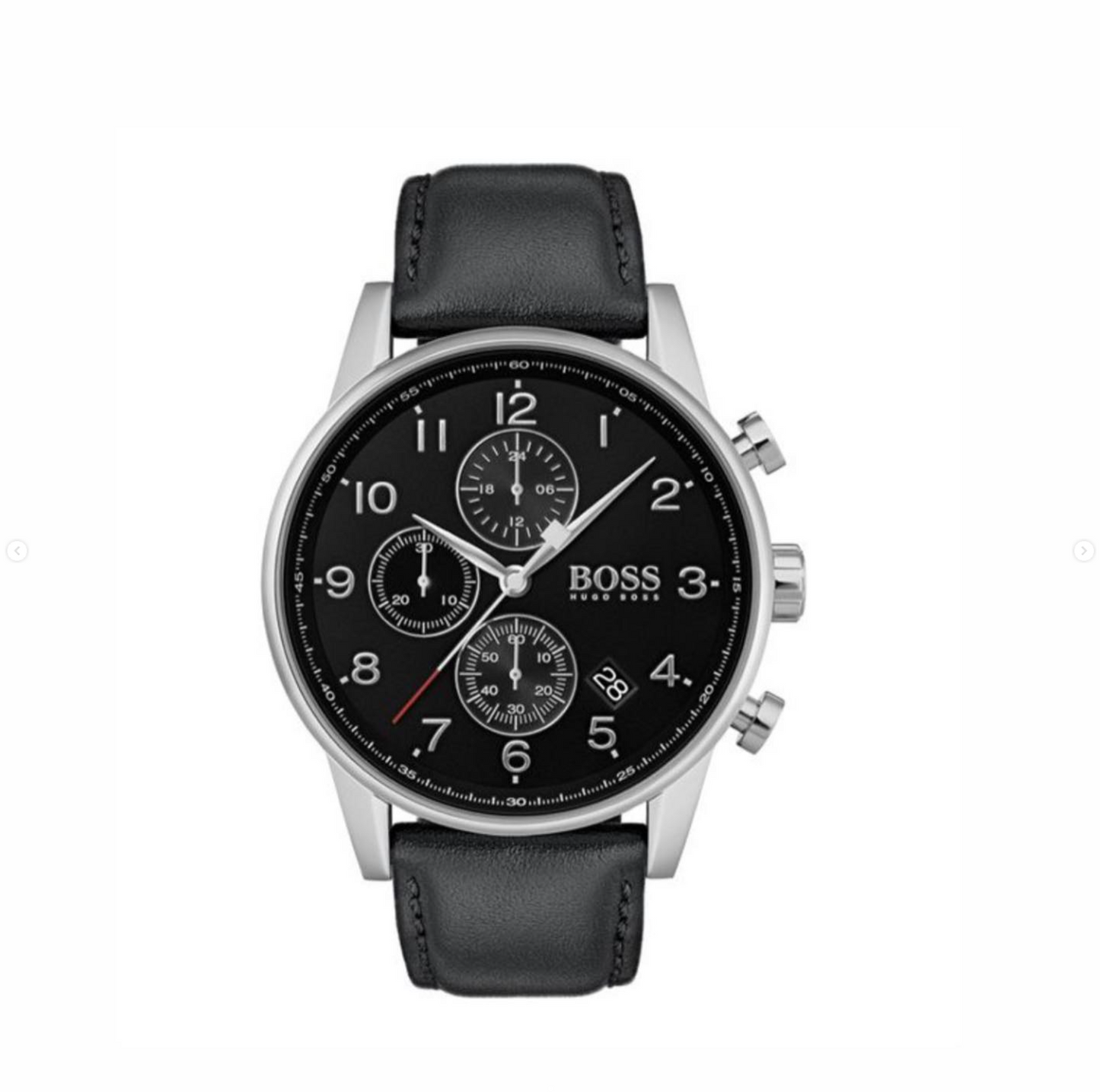 BOSS Classic Black Dial Chronograph Leather Watch