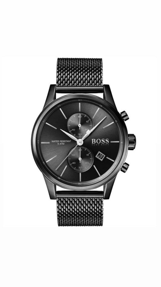 Hugo Boss Men's Black Chronograph Mesh Bracelet Watch – Elegant & Modern Design