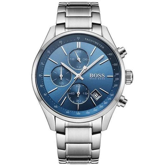 Hugo Boss Men's Blue Dial Chronograph Stainless Steel Watch – Elegant & Versatile
